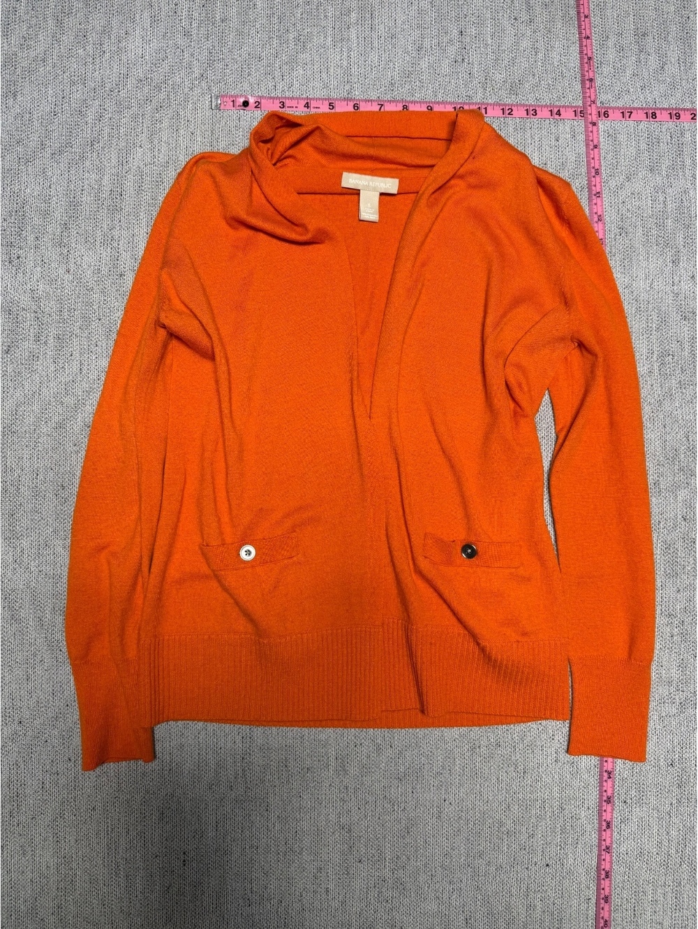 Banana Republic Women's Orange Wool Blend Cardigan Sweater,